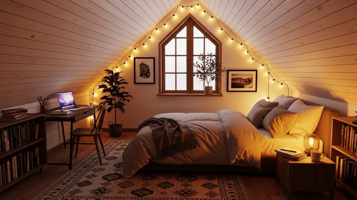 Osvětlený vánoční pokoj